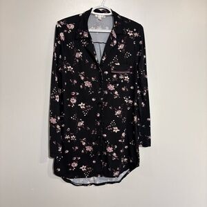 Rose + Vine sleep shirt dress button up